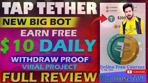 Tap Tether New Bot | Tap to earn | Tap Full Review | Usdt tether Withdraw proof 2024 | Taptether new