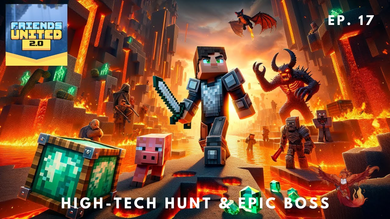 High-Tech Debris Hunt and Epic Boss Battle in the Nether! Friends United  2.0 Ep.17