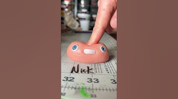 Silicone blob with eyes and teeth