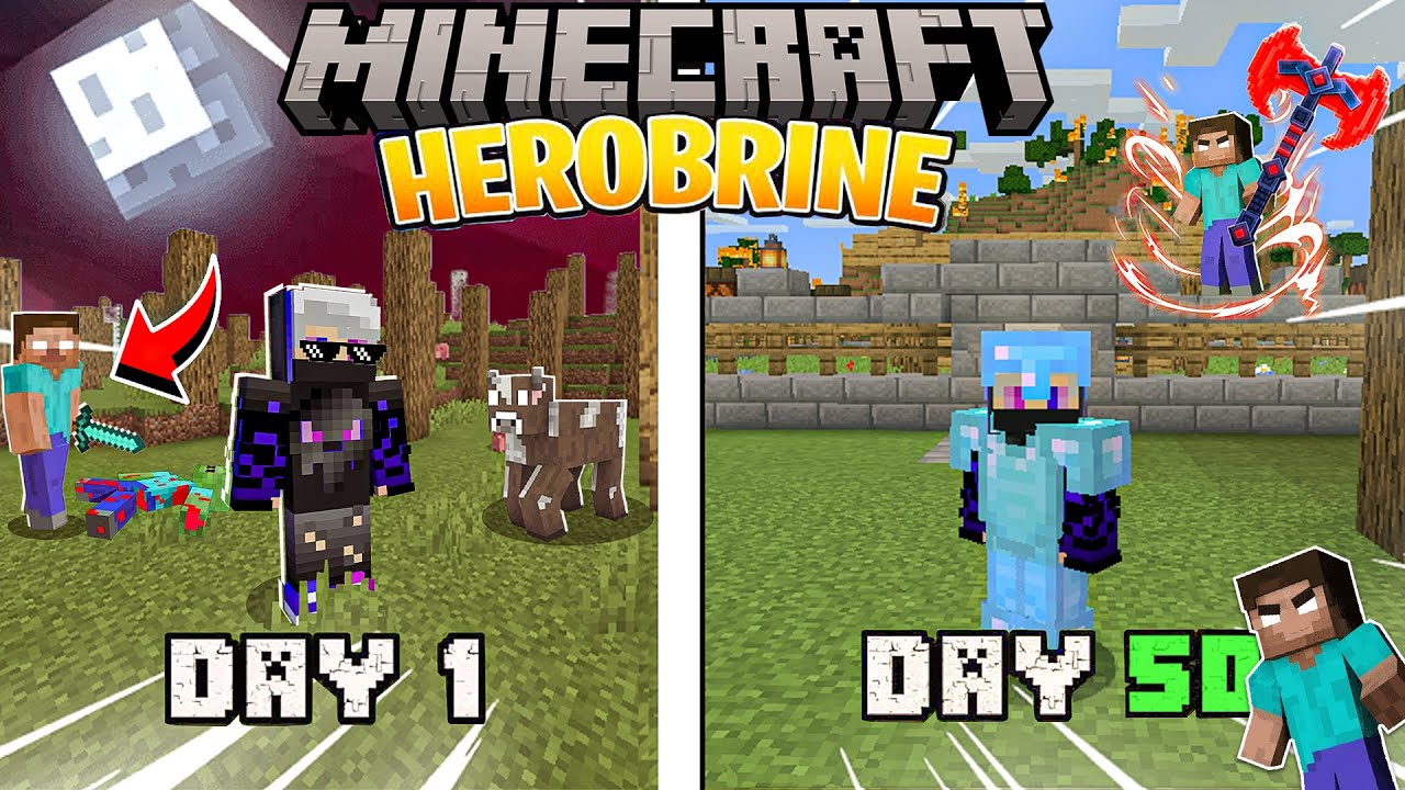 I Survived 50 Days in Herobrine's Minecraft World... 🤯🔥 (Hindi) Part-1
