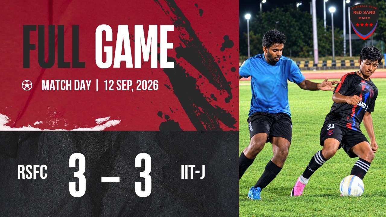 match : red sand fc vs iit-j | Jodhpur Rajasthan | 12/09/2026