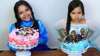 السا ضد انا ! تحدي تزيين الكيك !!! Elsa vs Anna ! Cake Decorating Challenge