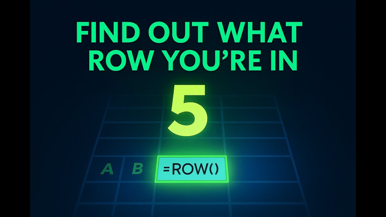 How to Show the Row Number in Excel - YouTube