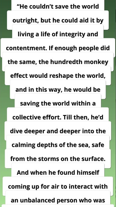 “He couldn’t save the world outright, but he could aid it by living a life of integrity and conte...