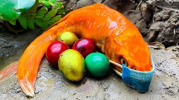 Ngạc Nhiên Lươn Và Cá Koi Vàng Bảo Vệ Môi Trường - Nấu Ăn Thời Nguyên Thuỷ - Dừng Chuyển Động | Coco