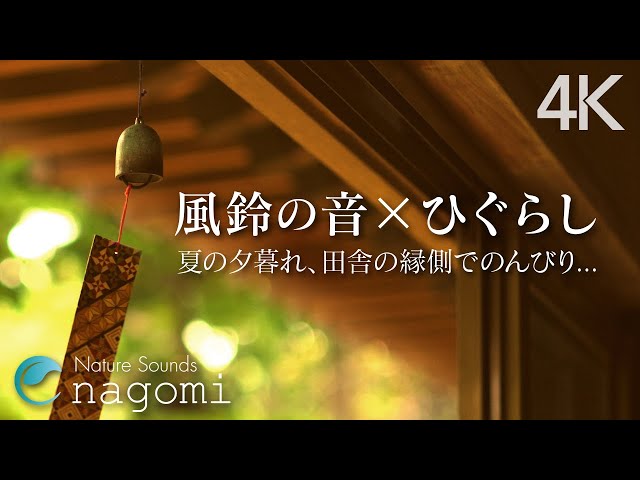 【環境音/ASMR】風鈴の音×ひぐらし「夏の夕暮れ〜田舎の縁側でのんびり」｜勉強・睡眠用BGM・リラックス