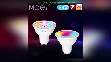 A must-have product! MOES Tuya ZigBee GU10 WIFI Smart LED Bulbs RGB C+W White 5W Dimmable Lamps Sm