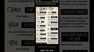 King's cup drinking game rule sheet screenshot 1