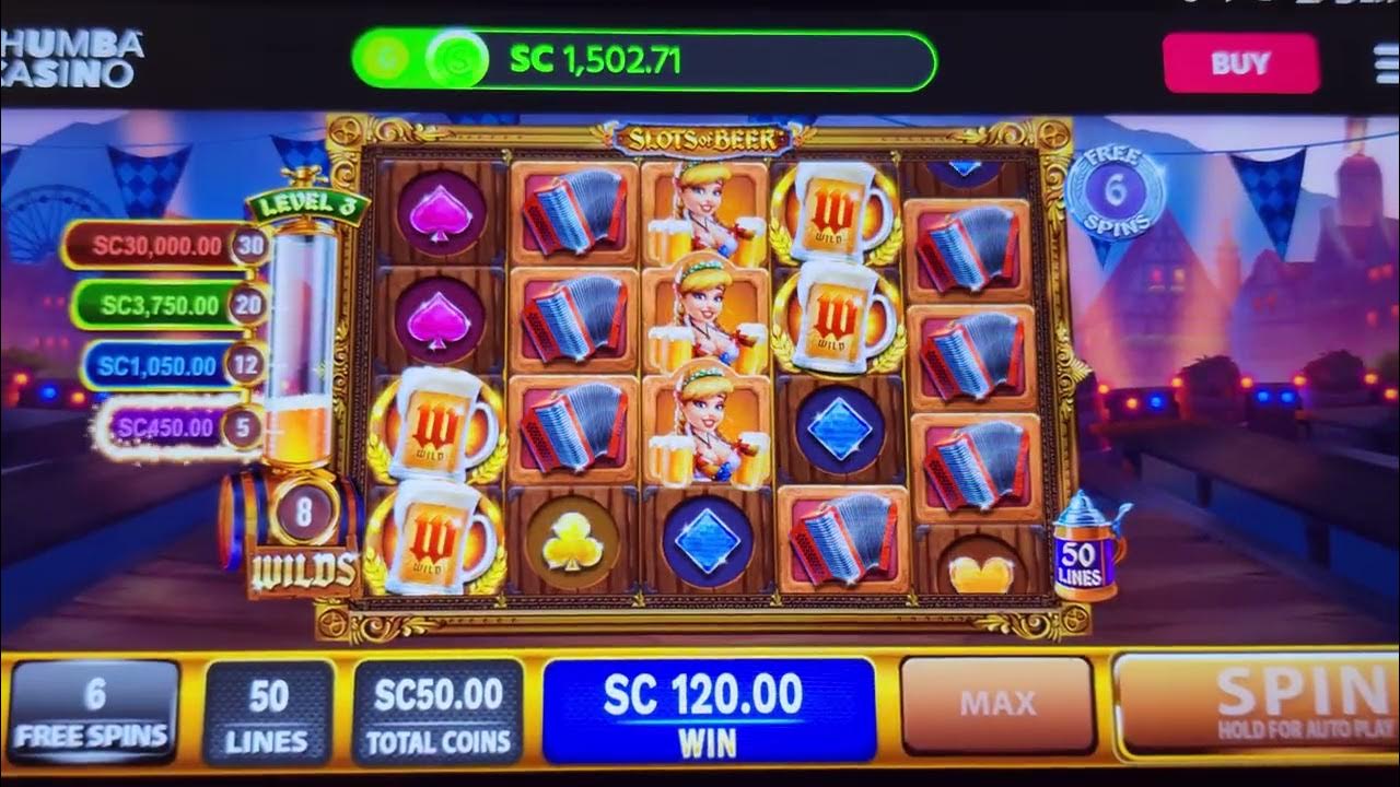 Chumba Casino 50 Bet "Slots Of Beer" Slot Machine BIG WIN Jackpot