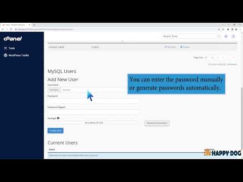 How to Create a Database Username in cPanel with Happy Dog Web Hosting