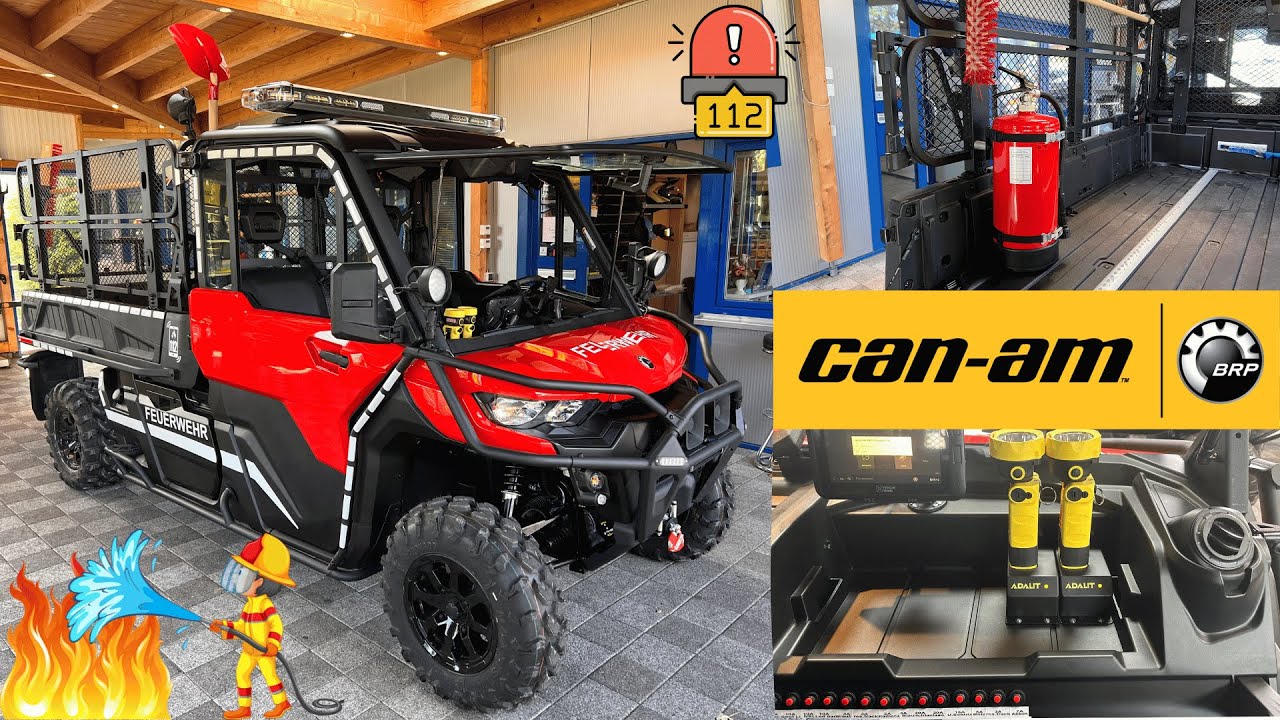 Feuerwehr can am traxter pro xu hd10 2024 mit gro em umbau blaulicht