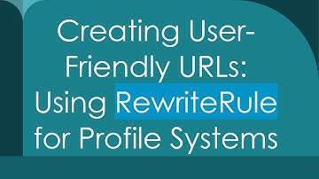 Creating User-Friendly URLs: Using RewriteRule for Profile Systems