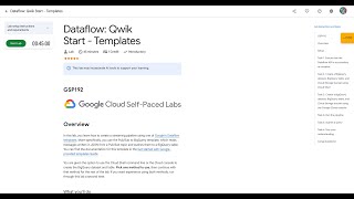 Qwiklabs | Dataflow: Qwik Start - Templates [GSP192]