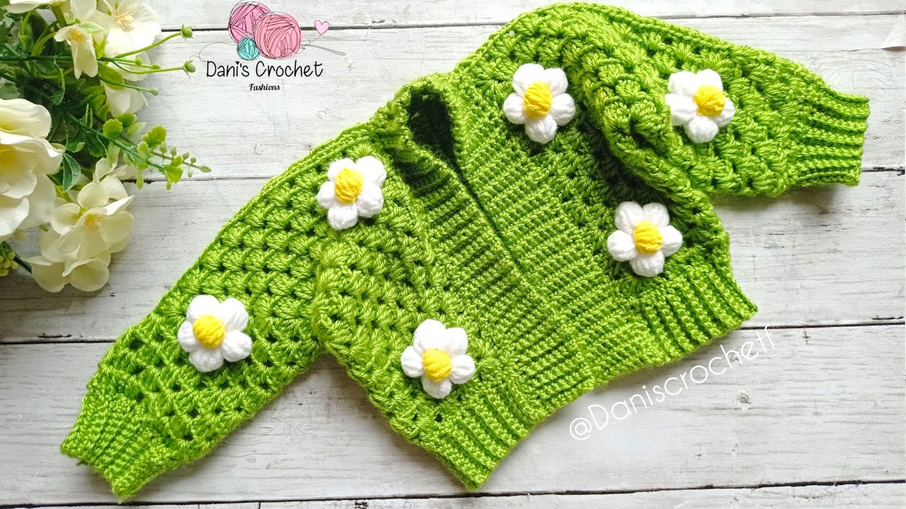 🌸SE lo teji a MI BEBE| FACIL CARDIGAN de GRANNYS EXÁGONO| súper rápido de hacer 0-4 meses