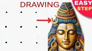 Dots turns into Lord shiva drawing || Mahadev Drawing