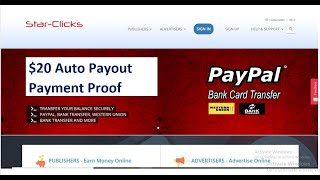 Star Clicks Auto Payout $20 Payment Proof Live - Star-Clicks Review Fake or Real Starclicks