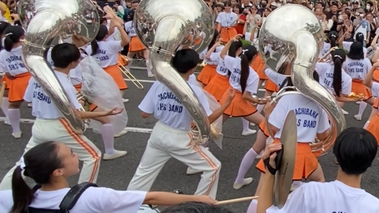力強いパーカス隊　京都橘高校吹奏楽部　常滑市制70周年記念　後方視点