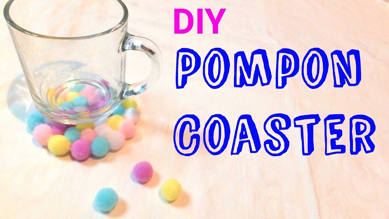 Diy 100均で ポンポン コースター Cute Pompon Coaster Youtube