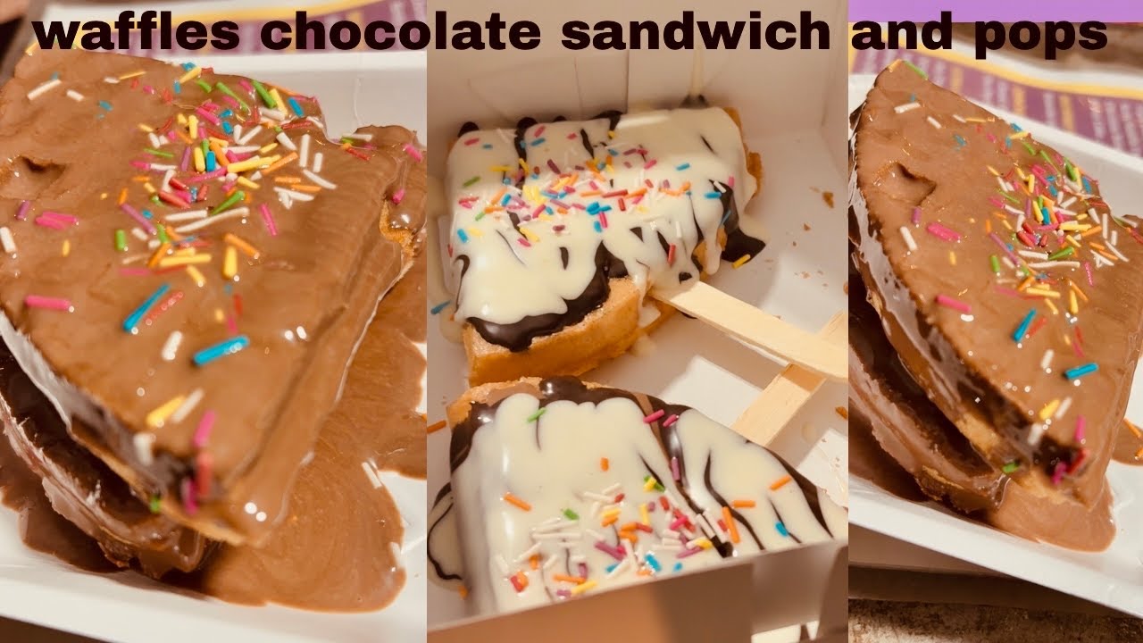 Waffles sandwich and waffles pops street style yummy chocolate waffles 