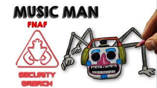 Cómo DIBUJAR DJ MUSIC MANde FNAF SECURITY BREACH/How to DRAW DJ MUSIC MAN from FNAF SECURITY BREACH