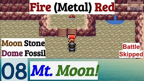 Pokemon Fire (Metal) Red Part 8 Found Dome Fossil & Moon Stone In Mt. Moon | GBA Rom Hack