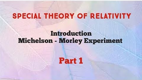 Special theory of relativity | Michelson Morley experiment | Bsc 3 rd sem | Classical mechanics