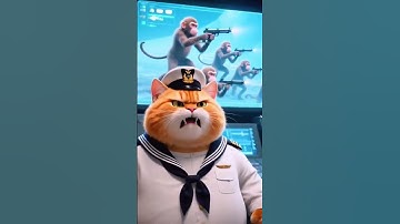 the war between cat and monkeys. #ai #aiart #shorts #shortvideo #cat #monkey