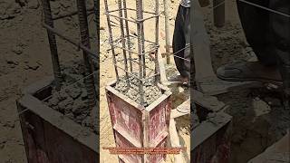 Concrete Column Casting Process Using Steel Formwork | Strong Foundation Technique