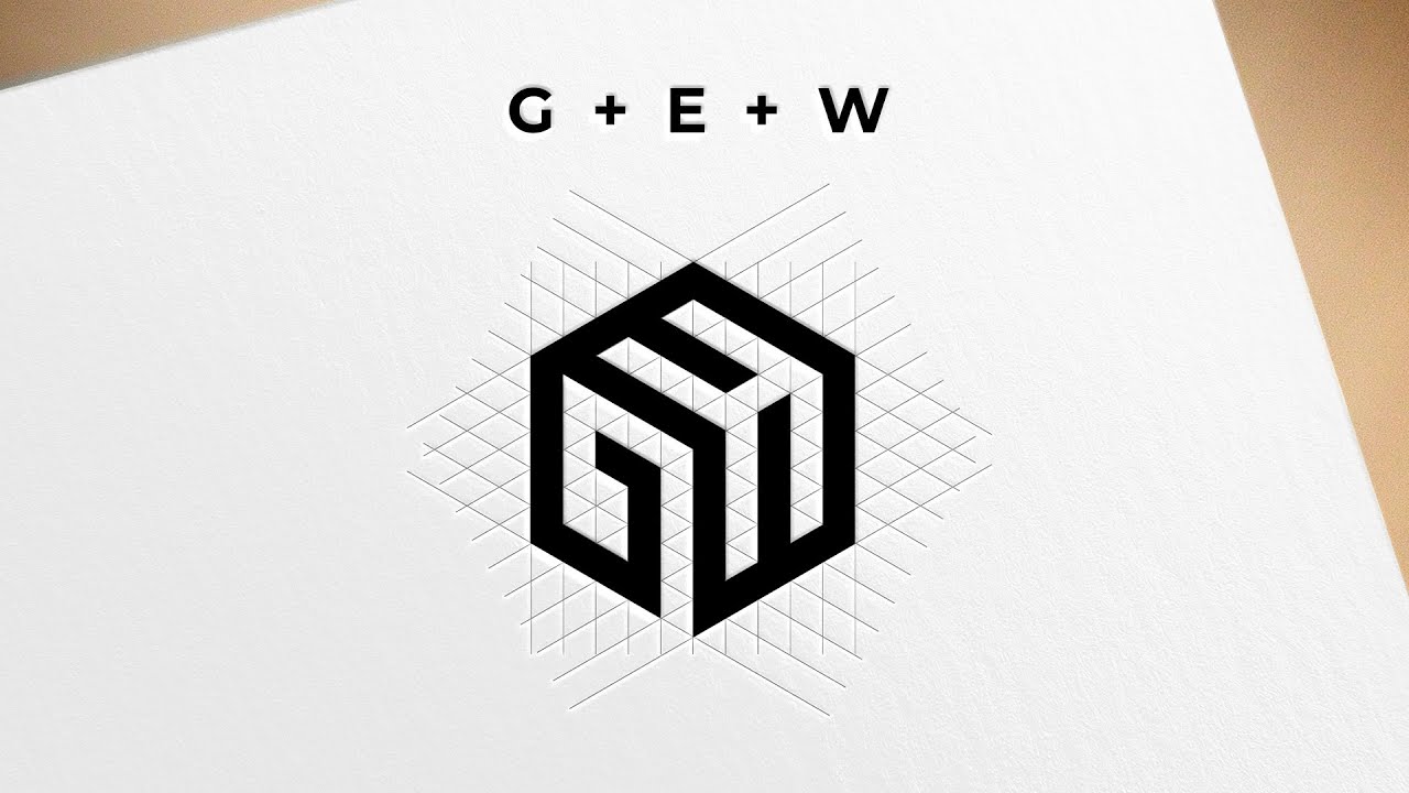 Monogram Letter GEW Logo Design in Illustrator Tutorial - Graphic ...