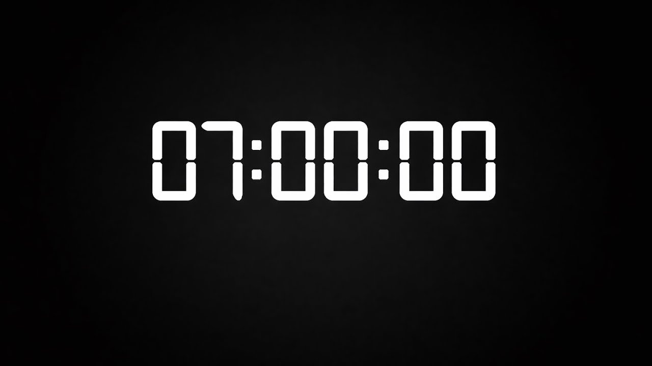 7 Hour Countdown Timer - Black screen, No sound - YouTube