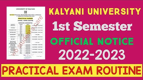 kalyani university 1st semester practical exam routine 2023 b.a/b.sc/b.com honours practical exam