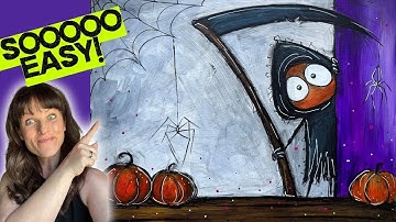 🎃 How to Paint a CUTE (Instead of Grim) Reaper in Mixed Media (Beginner Friendly!)