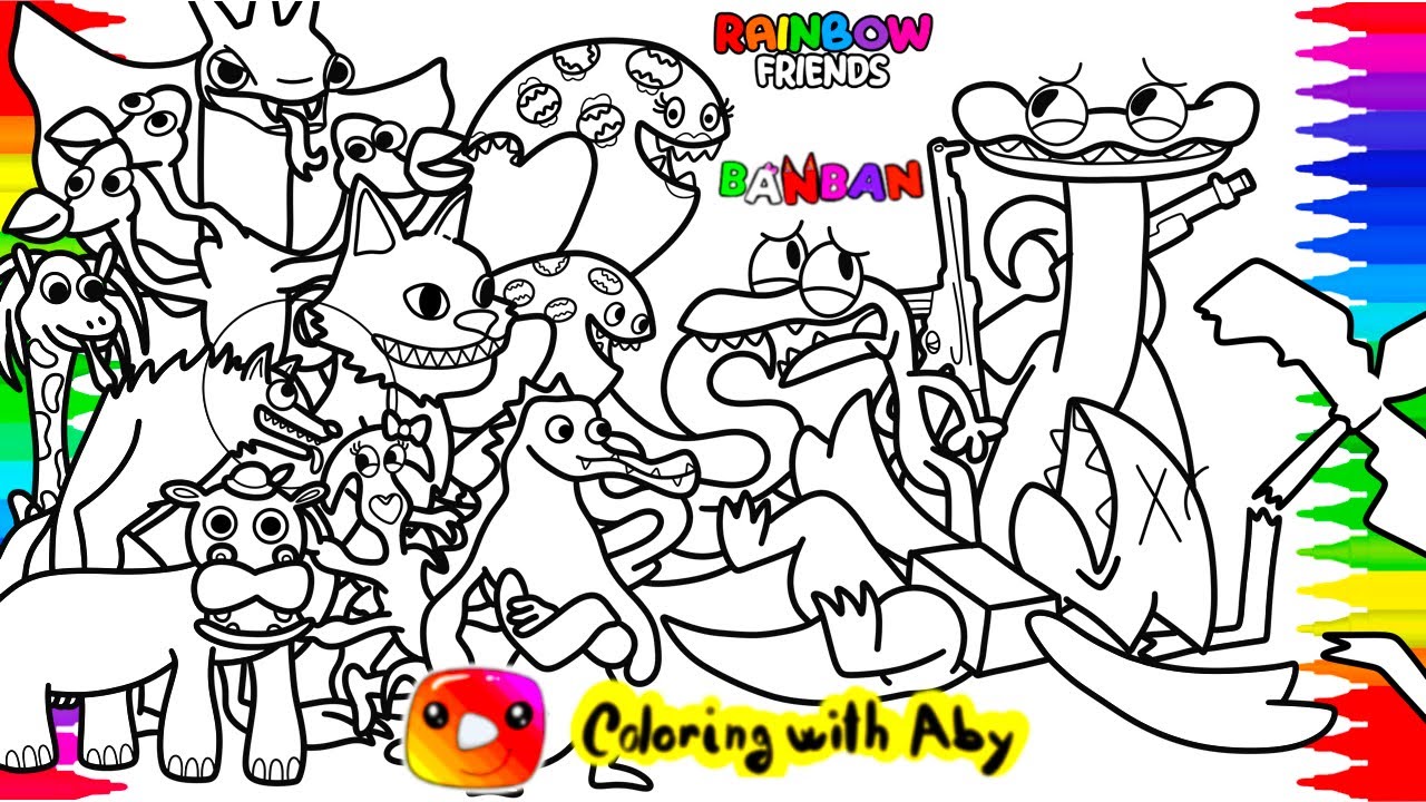 Garten Of Banban New Coloring Pages Vs Rainbow Friends Coloring All ...