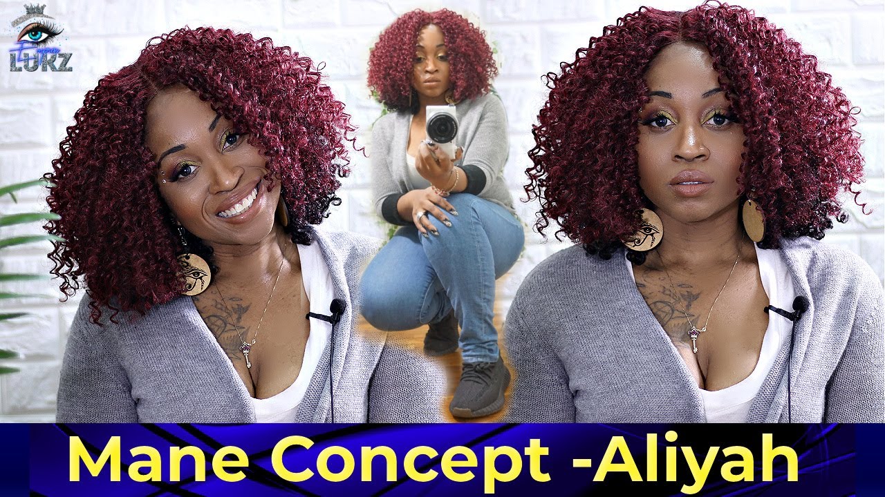 Mane Concept Red Carpet Burgundy/Red Curly Wig - ALIYAH👑 Wig Try-on & Review | EmpressHairLukz 👑