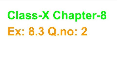 TN Class-X Maths Chapter-8 EX: 8.3 Q.no: 2