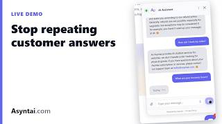 Stop Answering Same Customer Questions: Asyntai AI Chatbot Demo