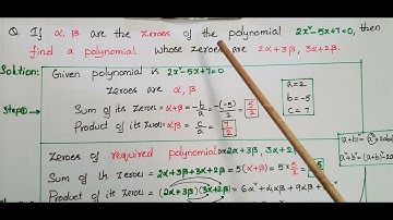 MCQ-If α and β are zeroes of  polynomial 2x2-5x+7=0 find a polynomial whose zeroes are 2α+3β,3α+2β.