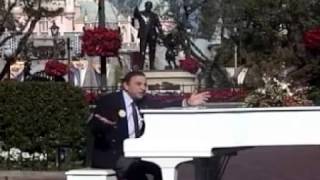 2001 Disneyland Walt Disney's 100th Birthday. Richard Sherman sings Feed the Birds at the hub