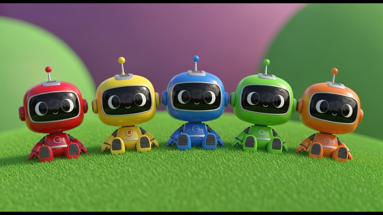 Five Little Robots | Fun Counting Nursery Rhyme for Kids | Sing-Along Song
