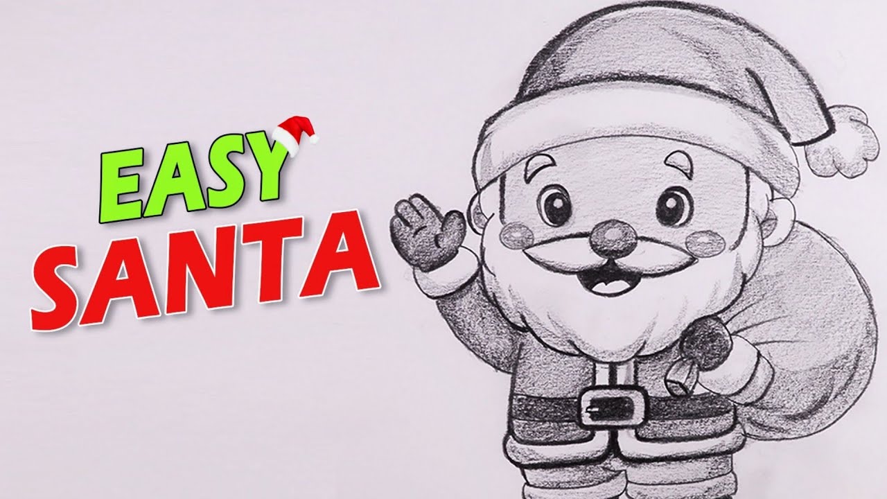 Как нарисовать Санта-Клауса шаг за шагом (простой рисунок карандашом)