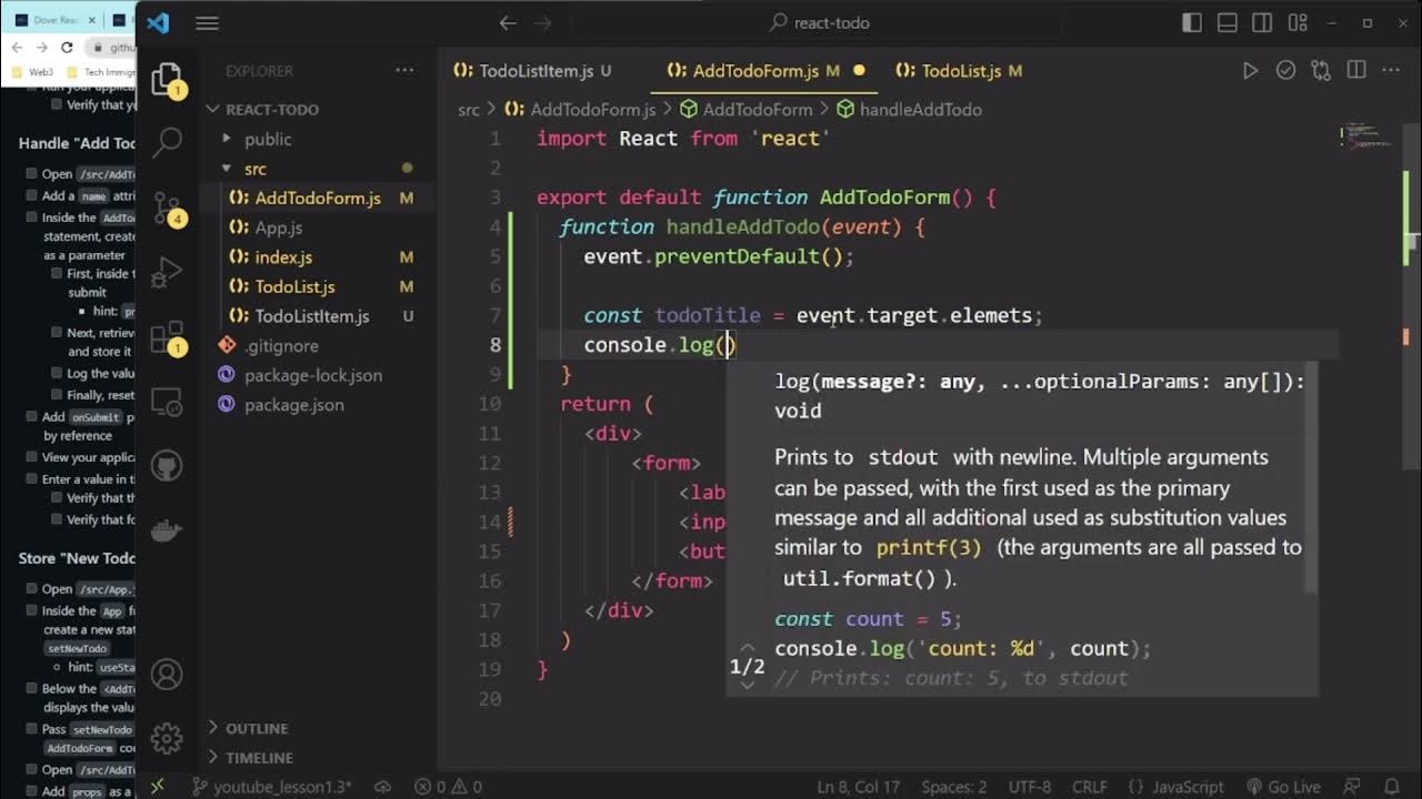 Code The Dream React Lesson 1 3 YouTube