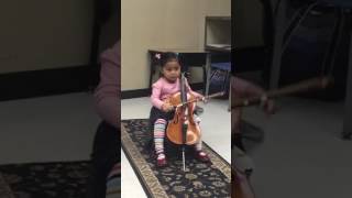 Abia playing Twinkle Variation A on the cello (3 years old) screenshot 1