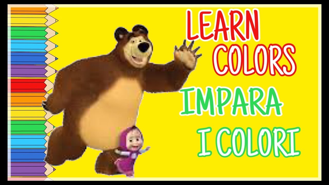 Learn colors Masha & Bear Impara i colori Masha e Orso Disegni da colorare Beiland Beiland