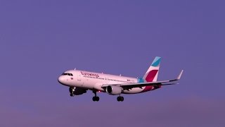 Early Morning Eurowings Airbus A320-214Sl D-Aizs Landing Hamburg Airport Eddh
