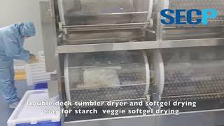 Double Deck Tumbler Dryer & Softgel Drying Tray For Starch Veggie Softgel Drying, No Leak No Sticky