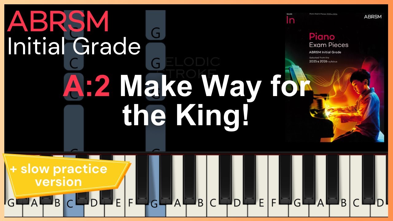 Make Way for the King | A2 ABRSM 2025 & 2026 Initial grade piano | TUTORIAL + slow practice speed