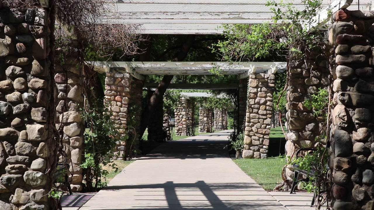 HD Covered Park Pathway Royalty Free Stock Footage