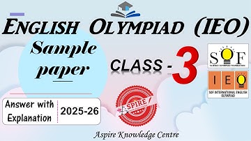 IEO Class 3 Sample Paper 2025-26 | Class 3 IEO Sample Paper | English Olympiad Class 3 #ieo #v123