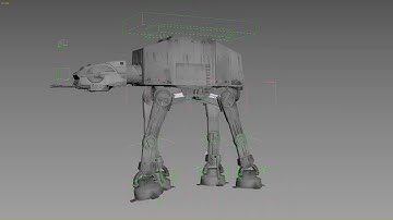 Star Wars Imperial AT-AT walker rigging animation #starwars #at-at #3dsmax