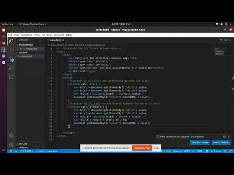 Github Copilot - Calculate the difference between days - Thamil Murugesan